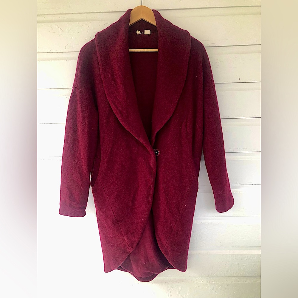 Moth Brand by Anthropologie Windsor Boiled Wool Sweater Coat Size XS